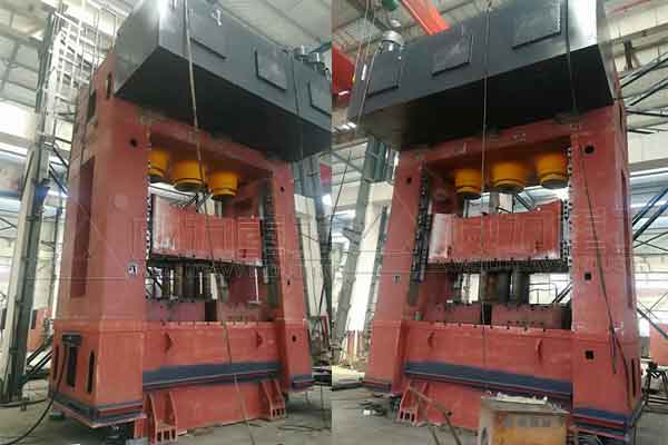 1200噸框架式液壓機車間加工現場